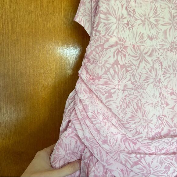 Hello Molly Cute Gaze Ruffle Tiered Mini Dress in Pink Floral Size 4 Small - Picture 11 of 13